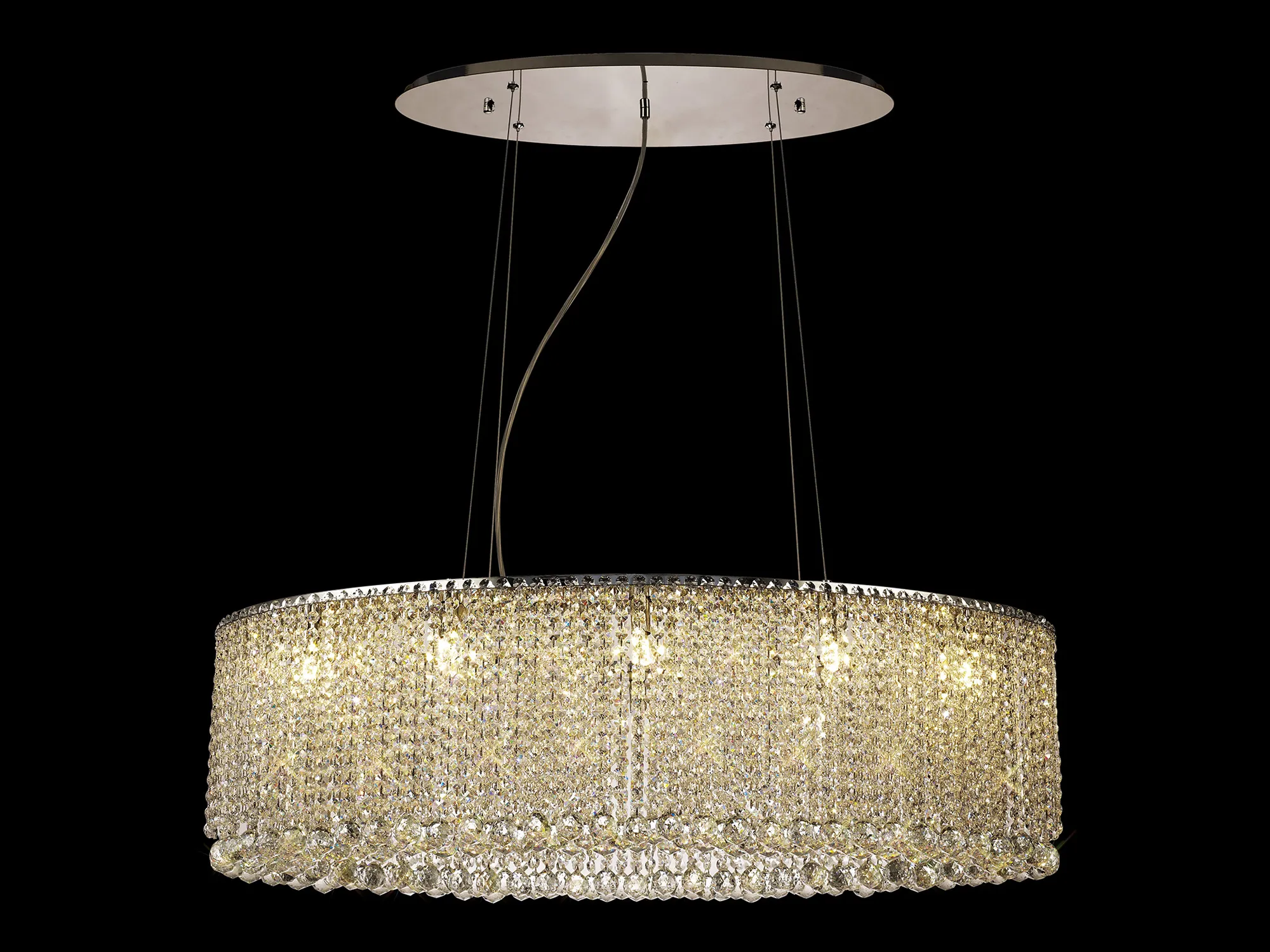 IL31734  Empire Crystal Oval Pendant Chandelier 10 Light (19kg) Polished Chrome